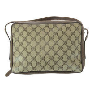 Gucci Bag Brown Supreme Shoulder Canvas Leather GG Pochette